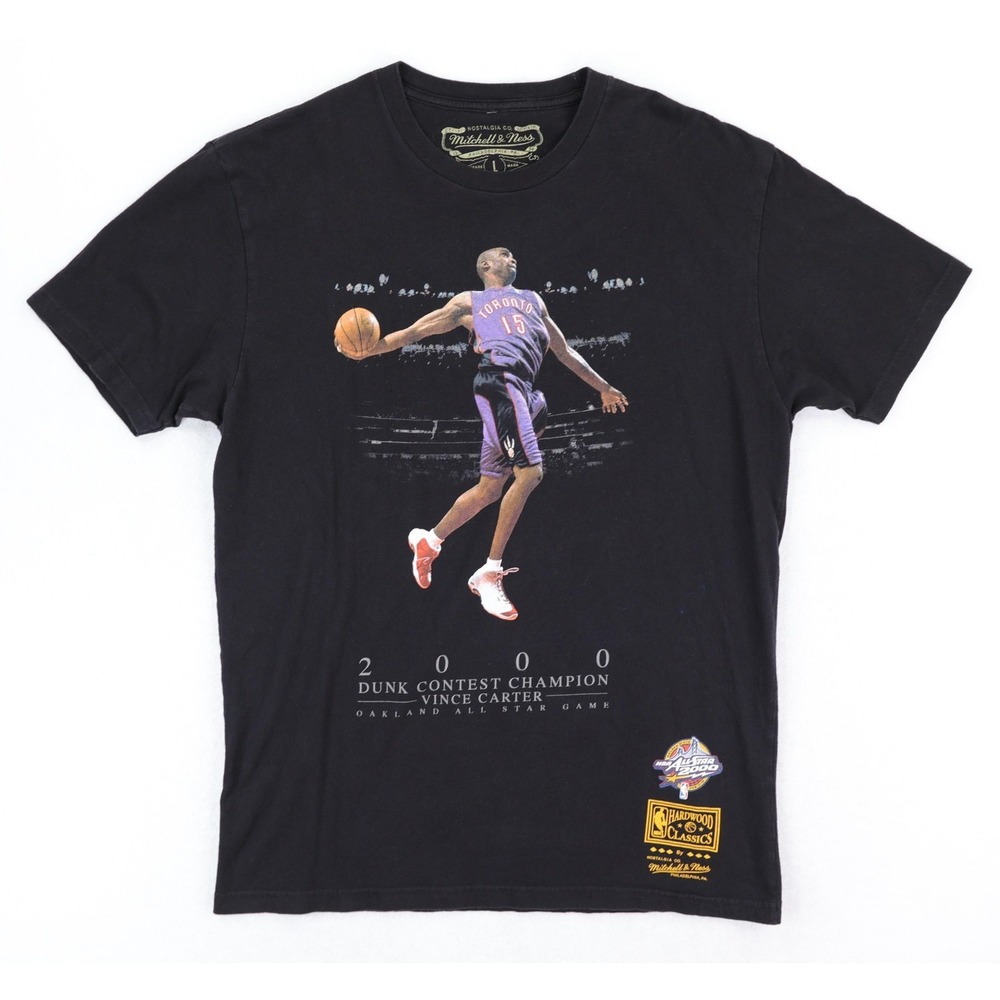 Toronto Raptors Shirt Mens Large Black NBA Vince Carter Mitchell & Ness VTG